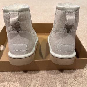 UGG White Classic Mini Snow Leopard Size 6